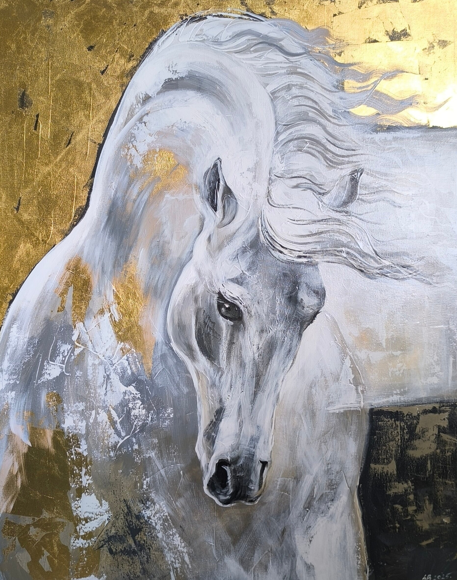 GOLDEN HORSE (100 x80 cm)
