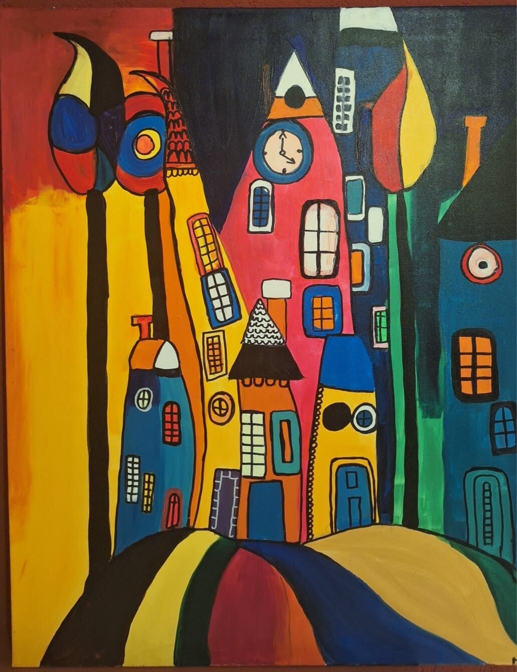 VILLAGE OF COULORS (90 x 70 cm)