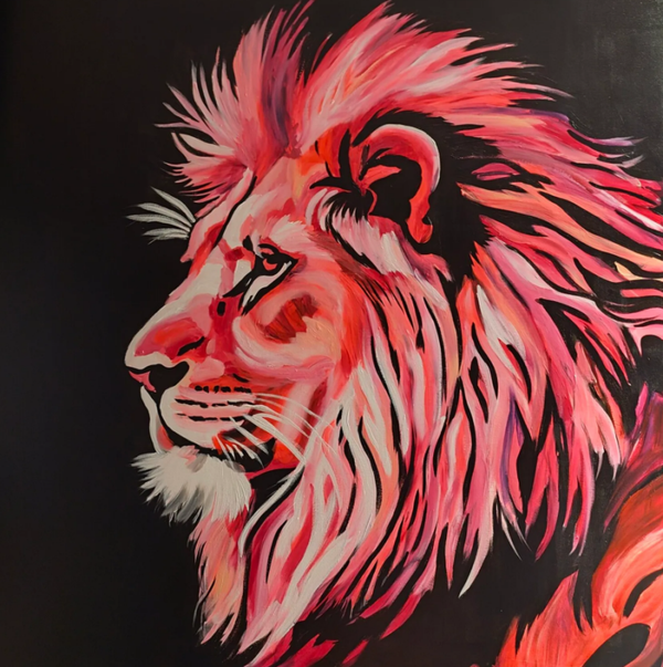 PINK LION (100 x 100cm)