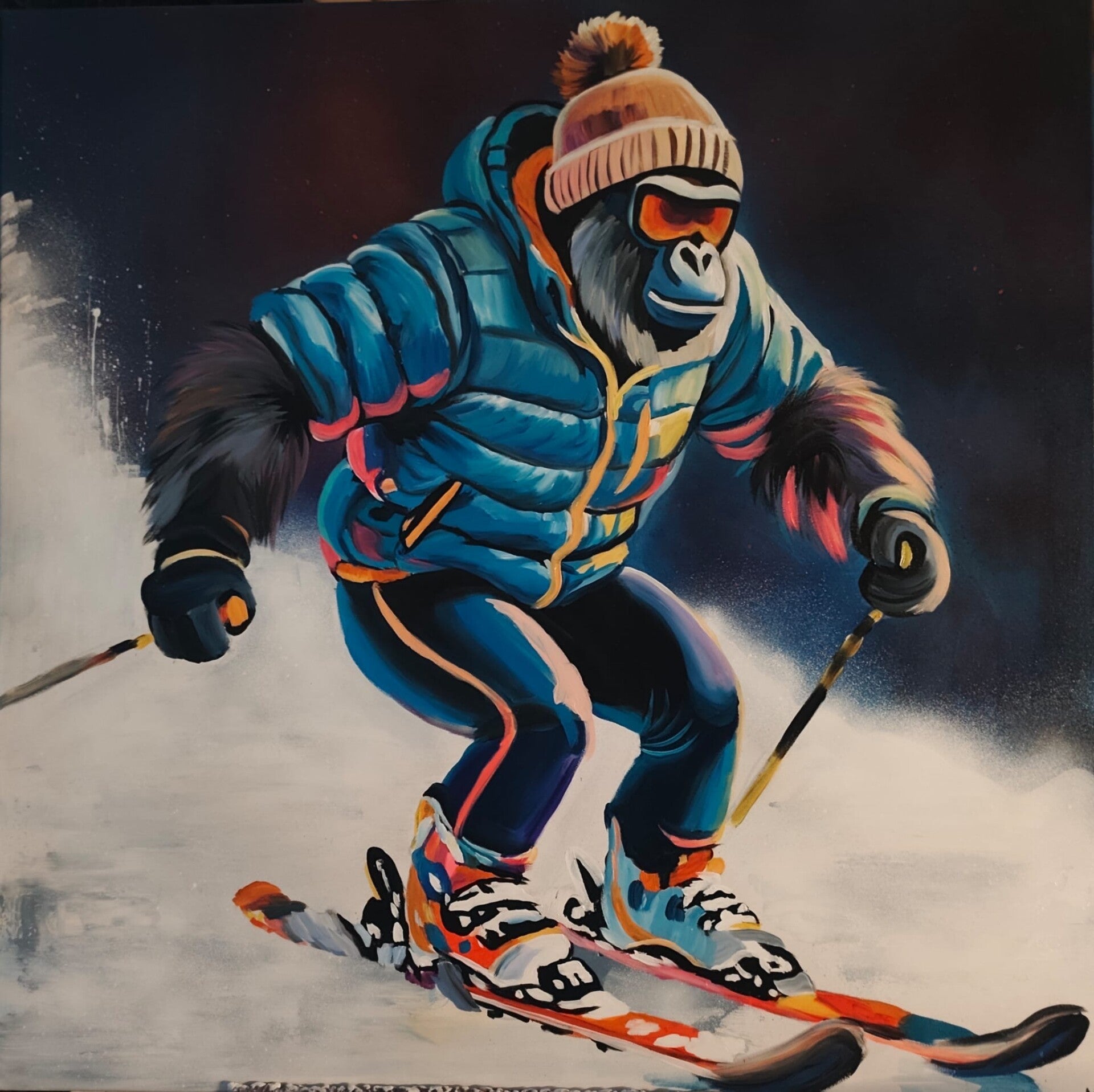 SNOW BEAST (100 x 100 cm)