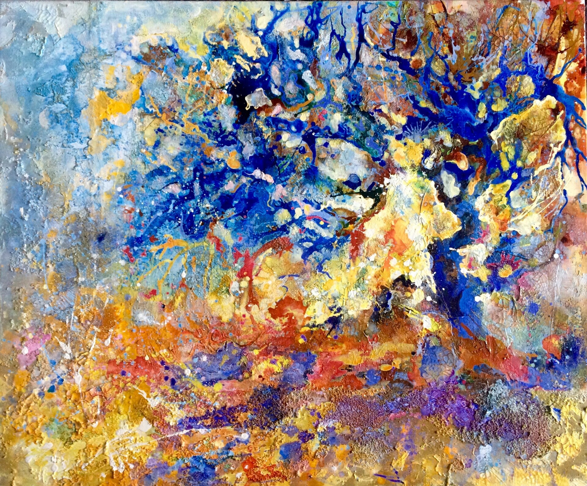 UNDER THE BLUE TREE (100 x 120 cm)