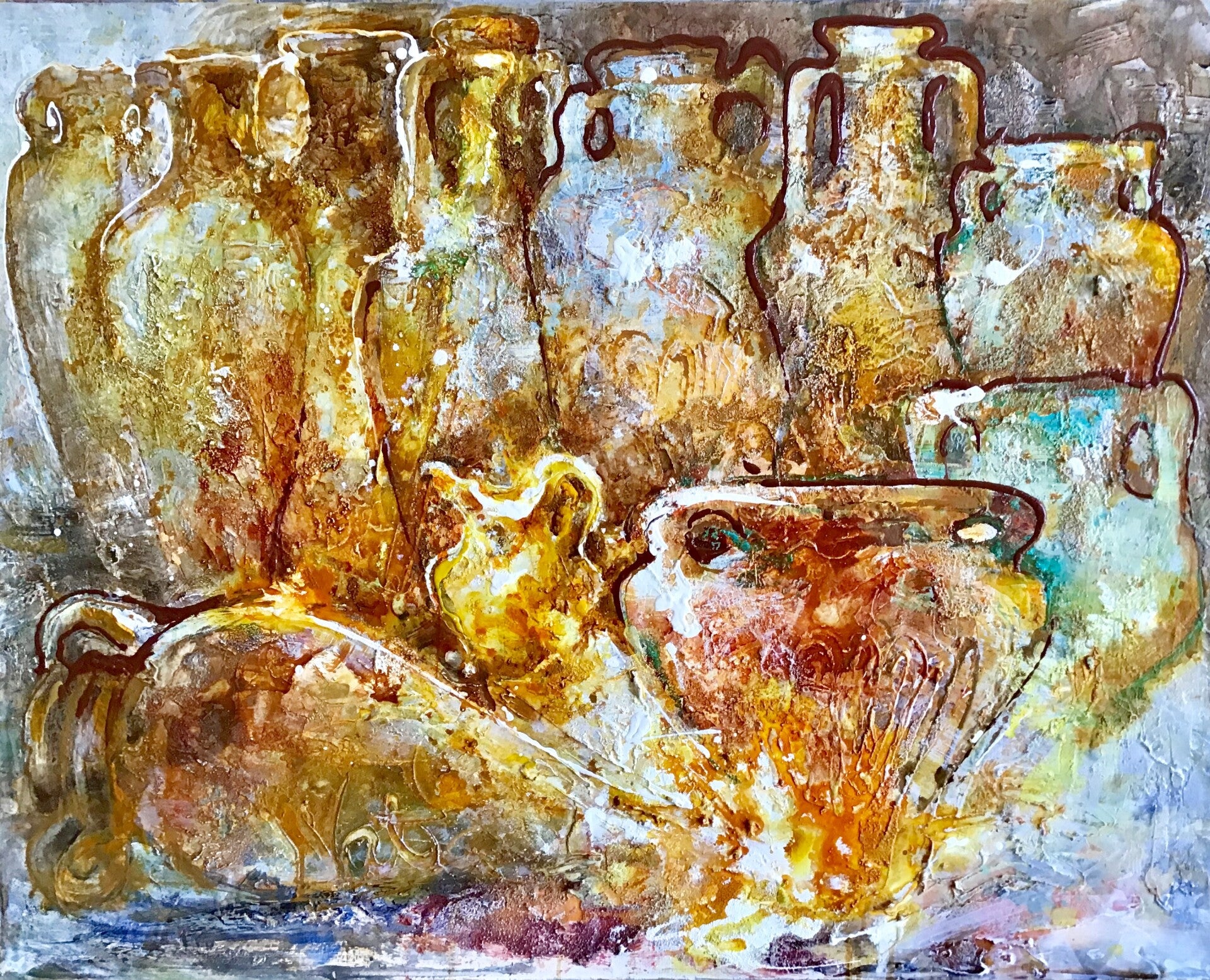 GREEK AMPHORAS (80 x 100 cm)