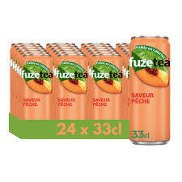 Plateau 24 canettes Fuze tea saveur pêche