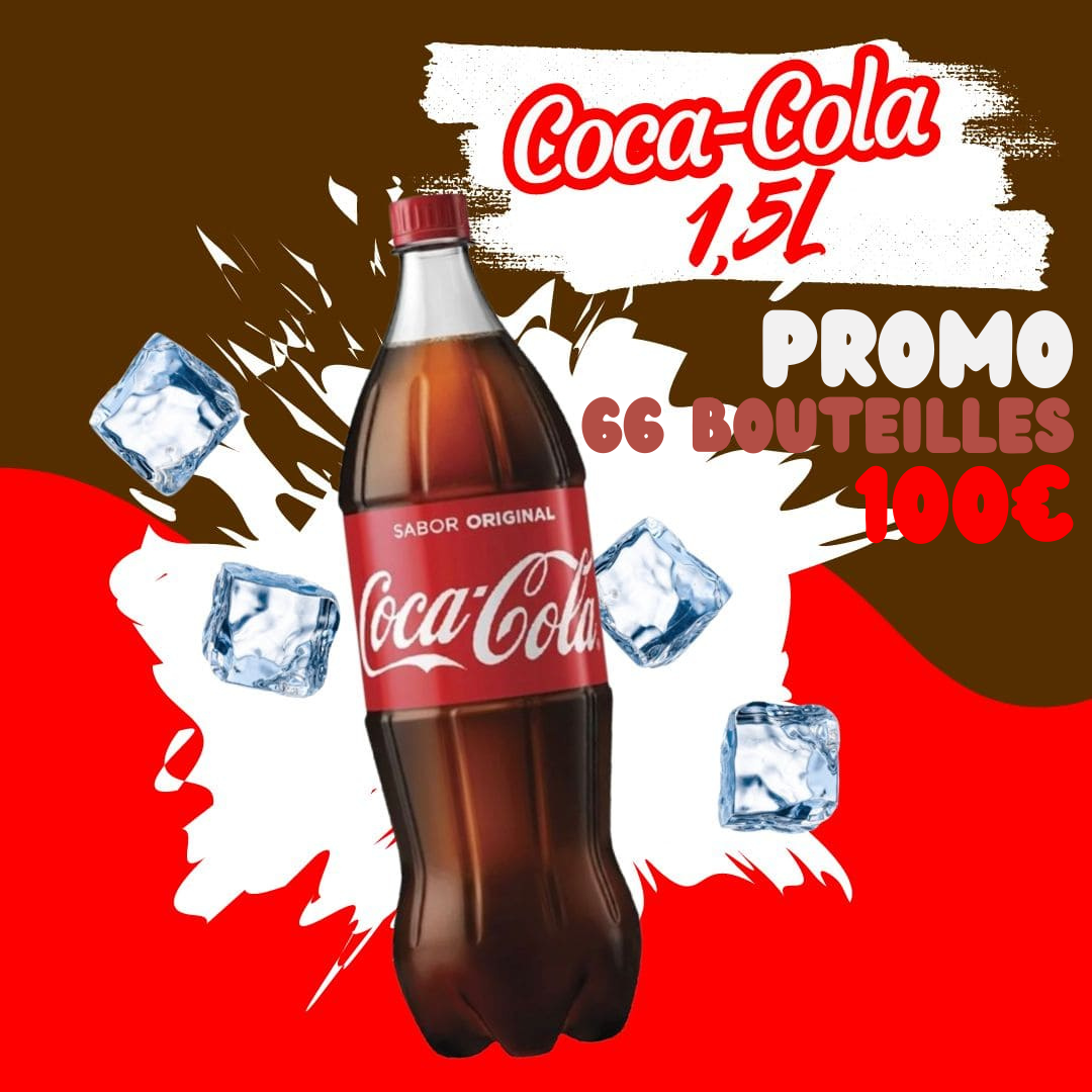 PROMO : 11 packs de 6 bouteilles d'1,5L de Coca Cola classique (soit 66 bouteilles)