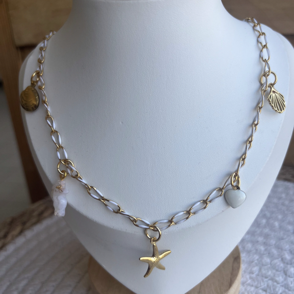 schakelketting (wit en goud)