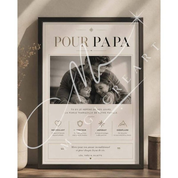 Papa – Élégance noir et blanc (digitale )
