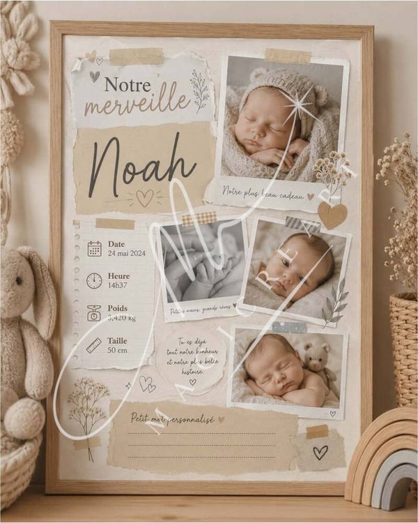 naissance scrapbook avec plusieurs photos — Noah