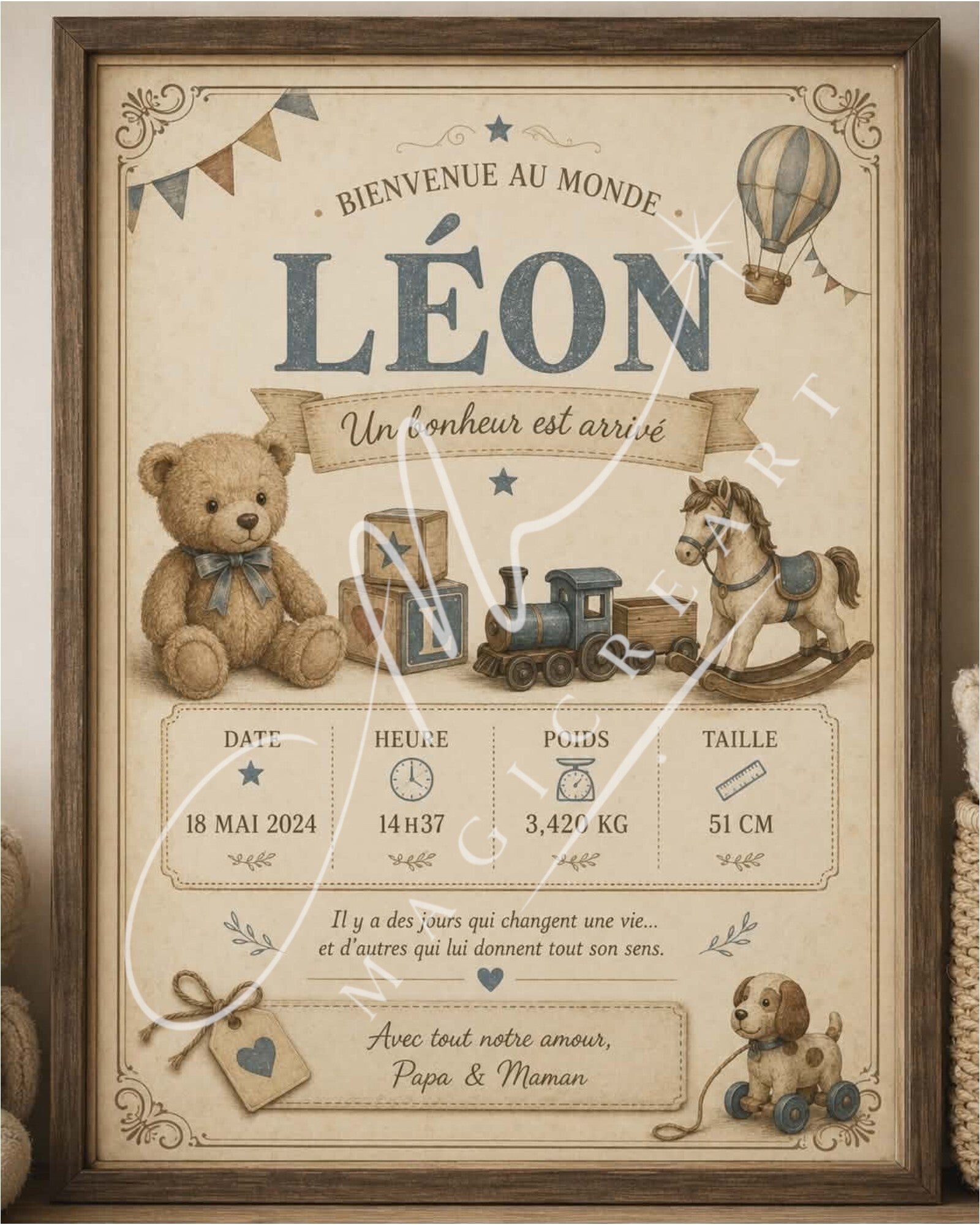 naissance vintage jouets – Léon (digitale )