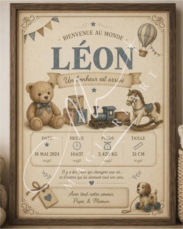 naissance vintage jouets – Léon (digitale )