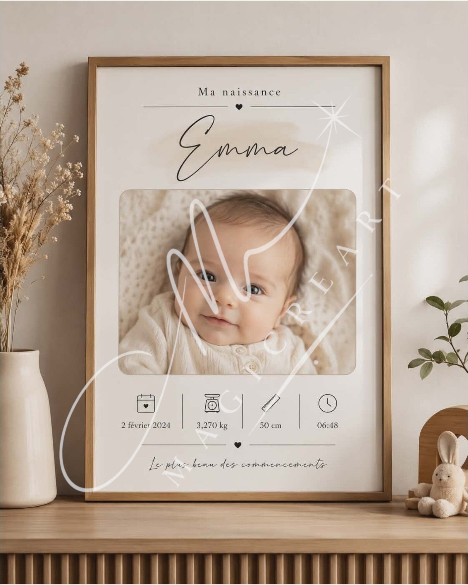 naissance photo minimaliste — Emma
