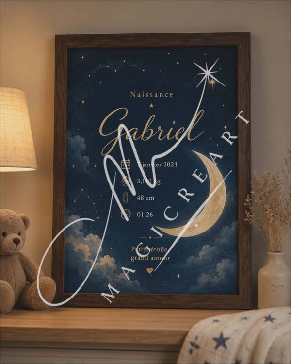 naissance nuit étoilée – Gabriel (digitale )