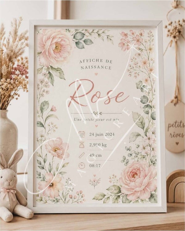 naissance florale romantique – Rose