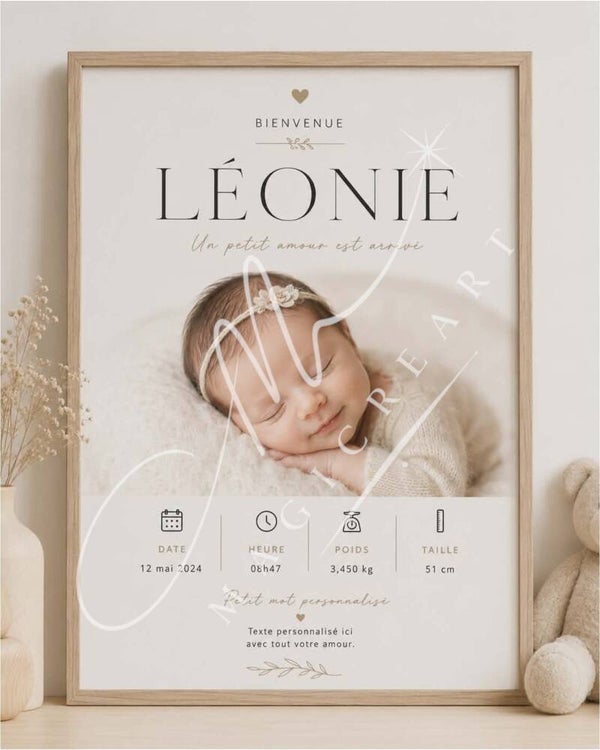 naissance minimaliste avec photo — Léonie