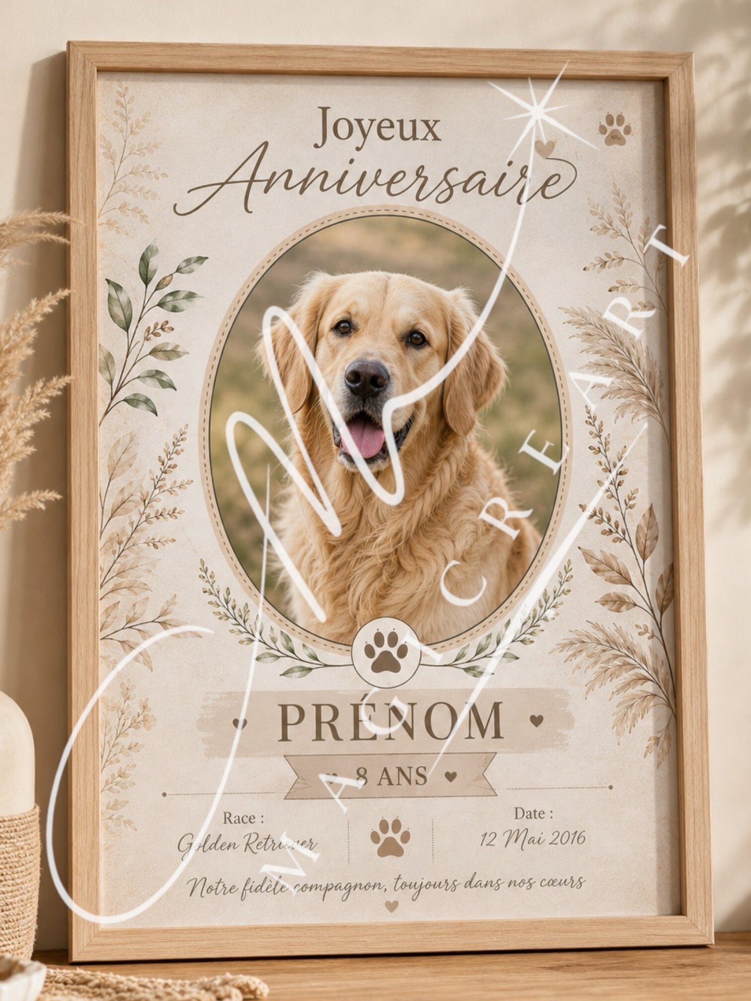 Modèle Anniversaire Naturel — Chien