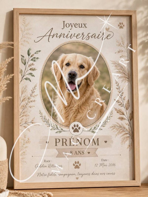 Modèle Anniversaire Naturel — Chien