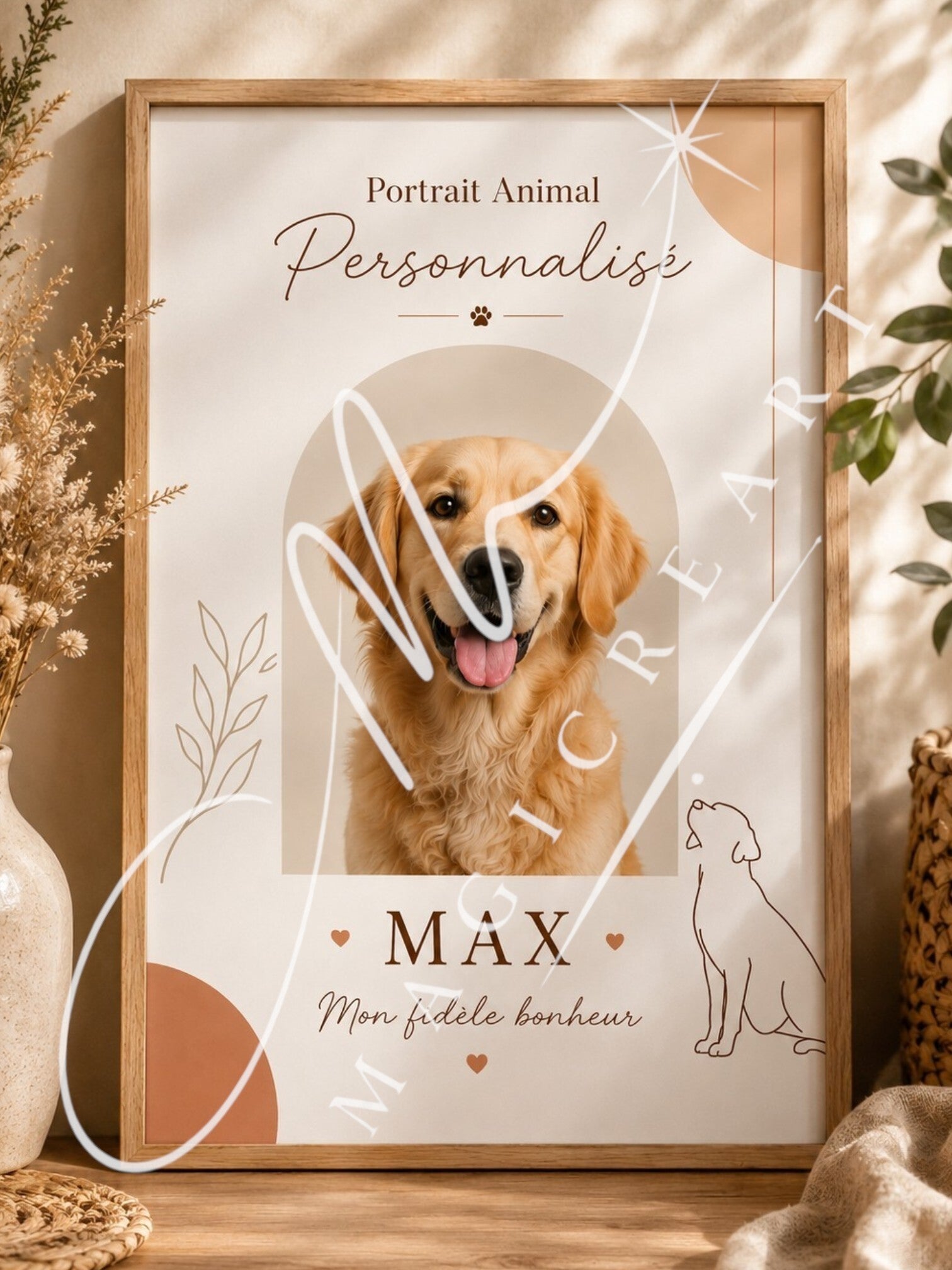 Modèle Portrait Animal Minimaliste — Chien