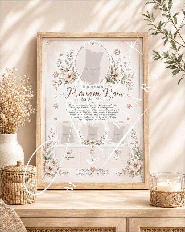 Cadre hommage animal – Souvenir avec photos multiples