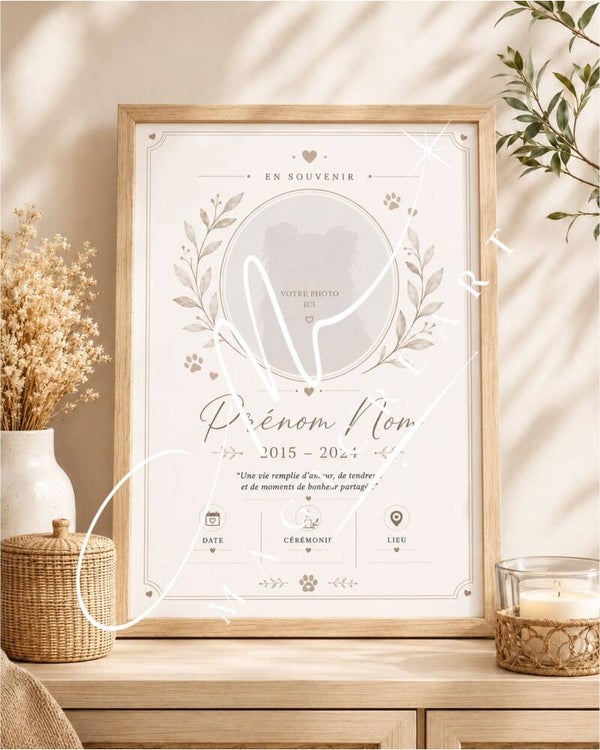 Cadre souvenir minimaliste – Beige, cœurs & empreintes