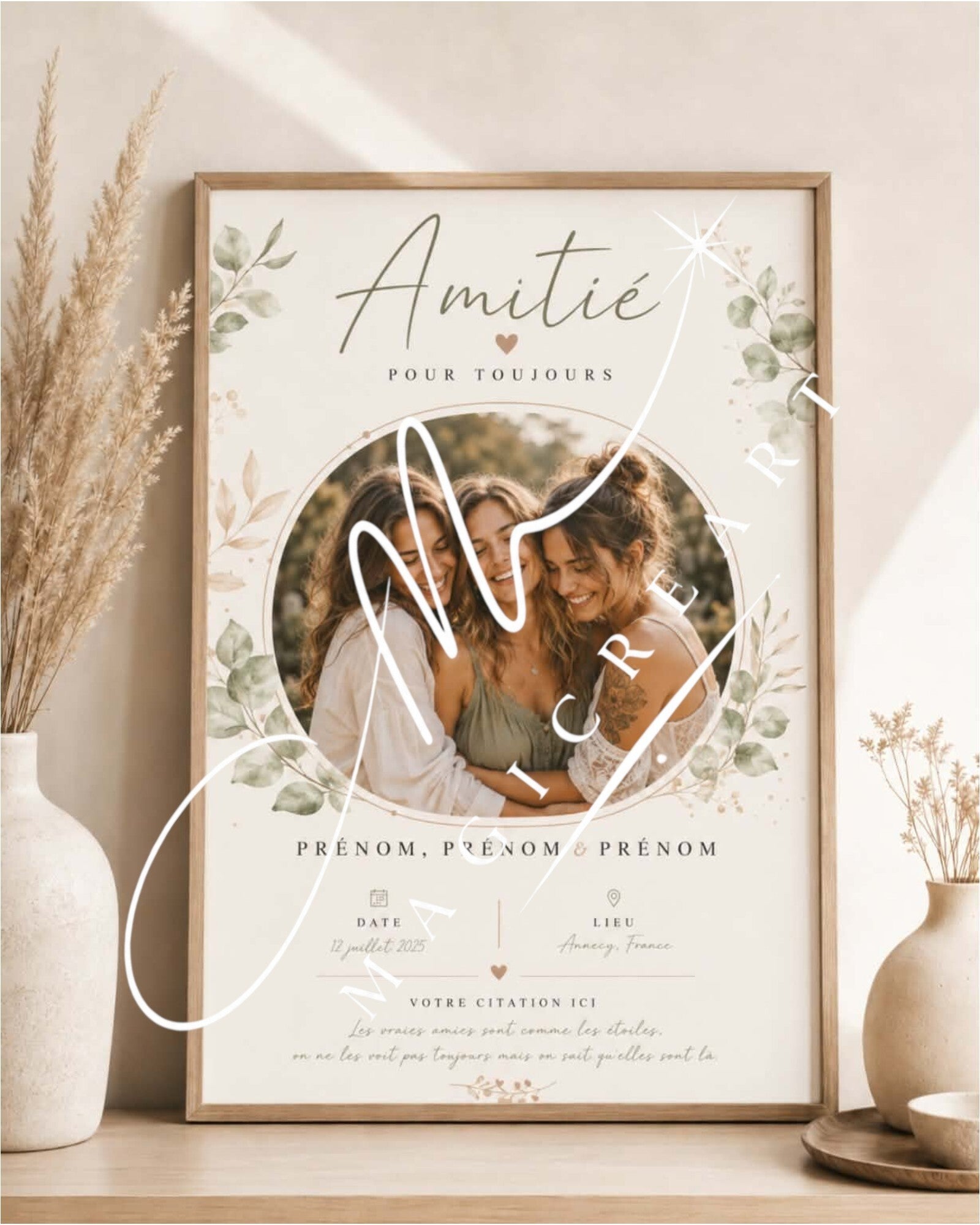 Cadre Amitié pour toujours – Trio d’amies