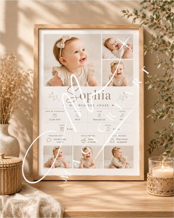 Cadre Sophia – Ma première année – photo souvenir