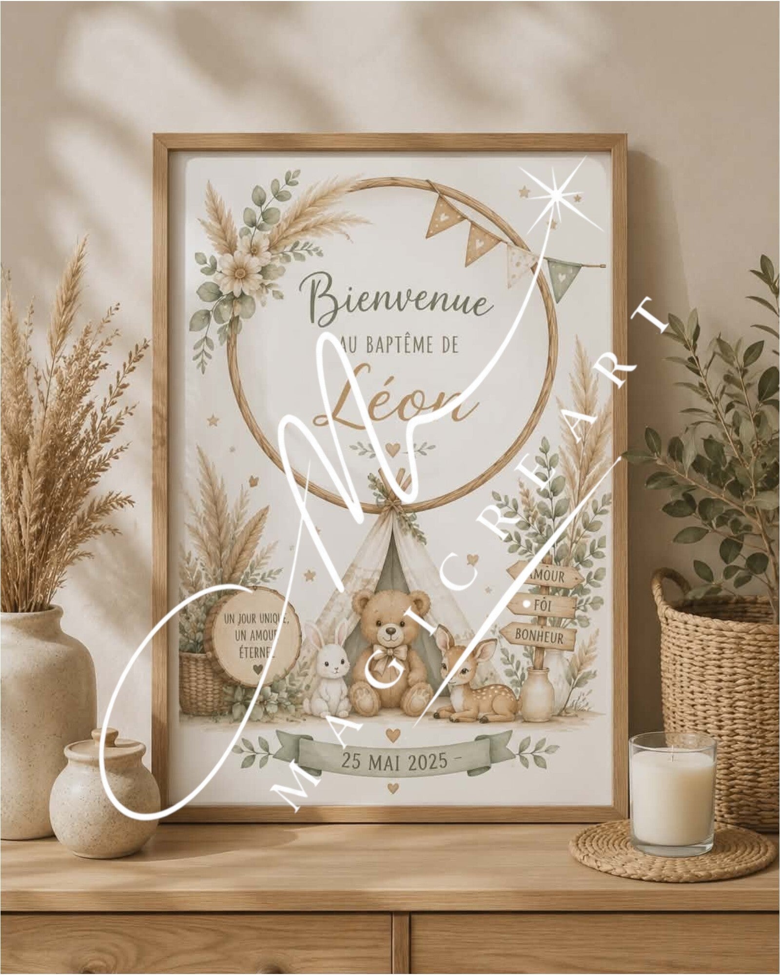 Bienvenue au baptême de Léon – Bohème, tipi & animaux