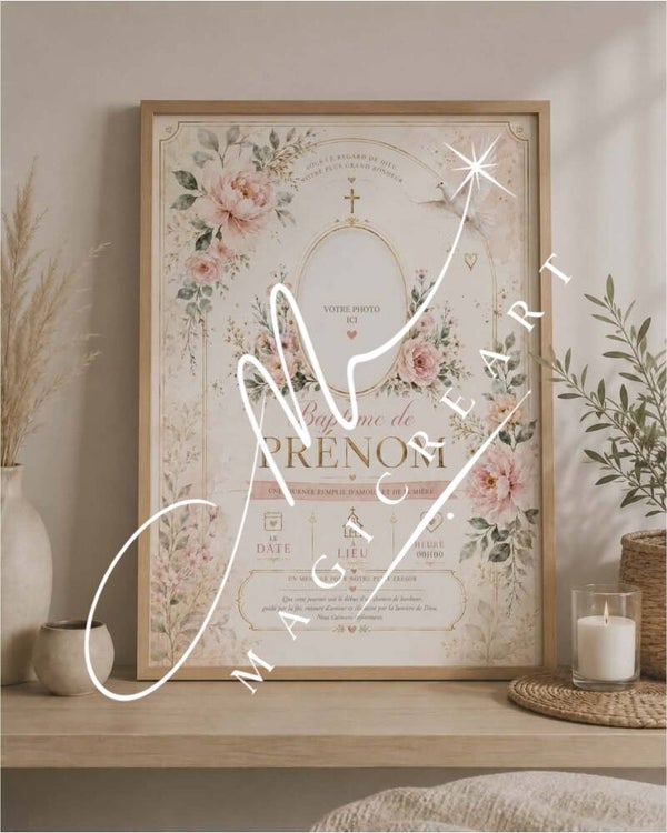 Baptême Floral Rose & Colombe