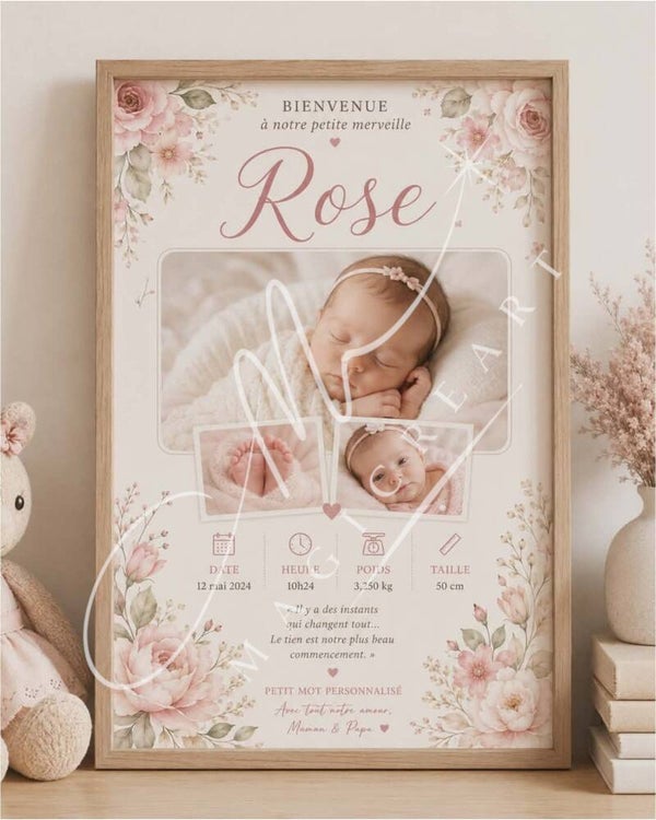 naissance florale avec photos — Rose