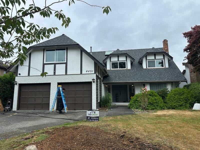 exterior house painting completed at 4451 coventry drive in richmond bc by tidy brush painting