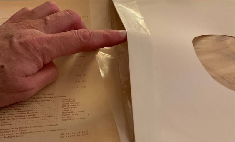 weiche Innenhülle in Schallplatte von 1956 mit Weichmacher