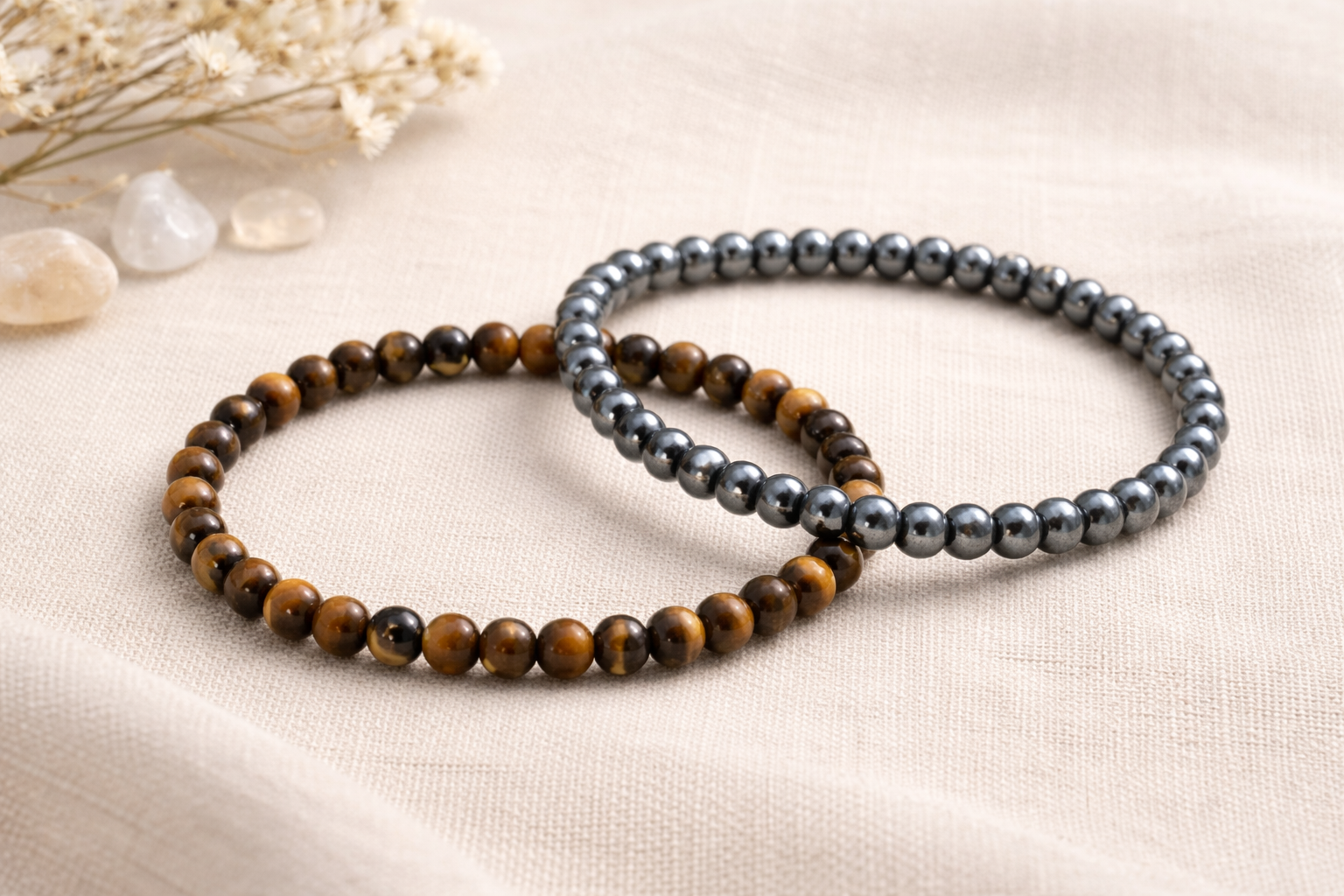 Bracelet pierres naturelles – Œil de tigre ou Hématite