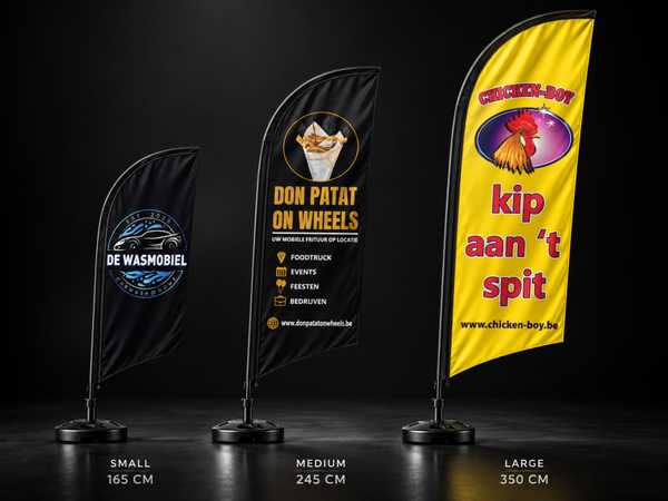 Beachflags met eigen logo zonder vlaggensysteem