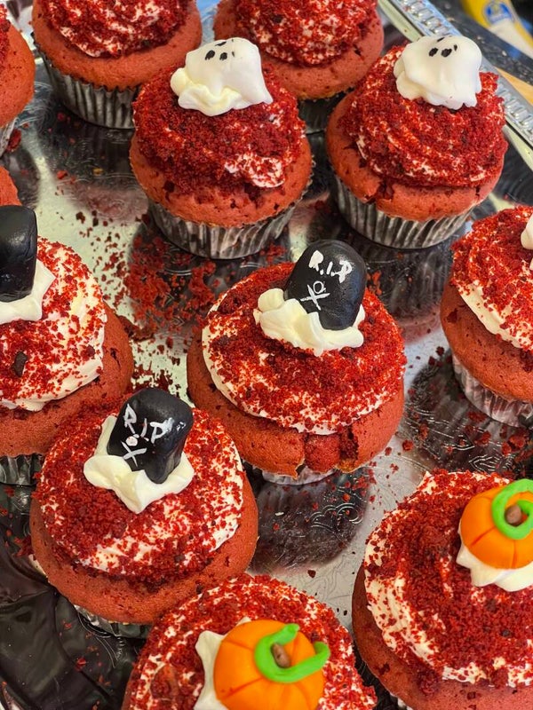 Cupcake seizoensdecoratie red velvet
