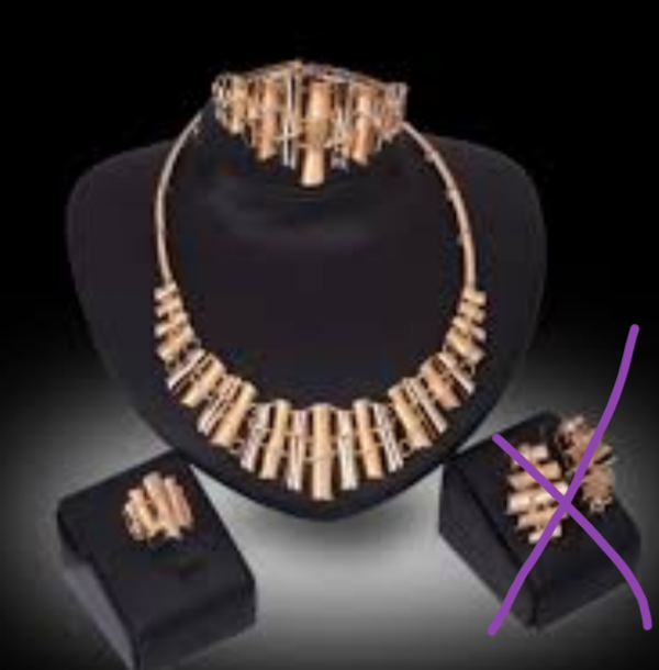 MzSucc3zz Women Nigerian African Beads Jewelry Set Vintage Flute Necklace 3 Pcs Set