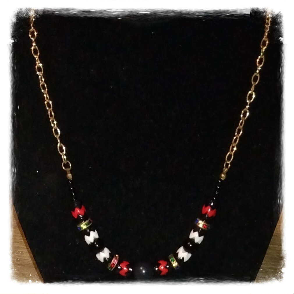 MzSucc3zz Women Boho Chevron & Snake Glass Bead Statement Necklace