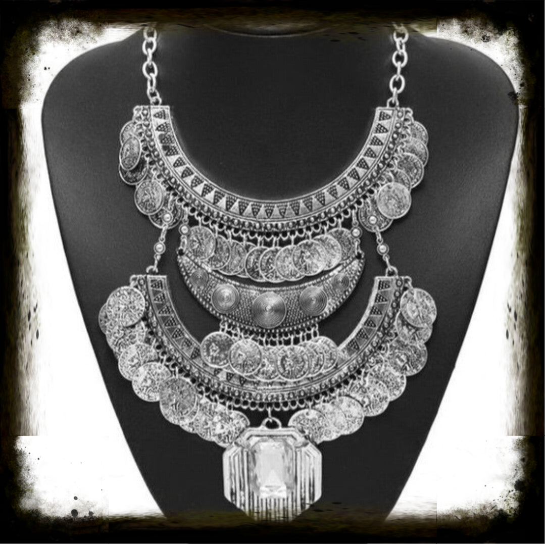 MzSucc3zz Women's Boho Ethnic Statement Big Choker Necklace Gypsy
