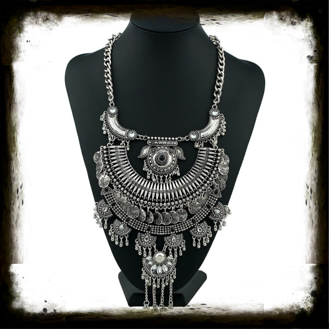 MzSucc3zz Boho Aztec Ethnic Pendant Tassel Necklace