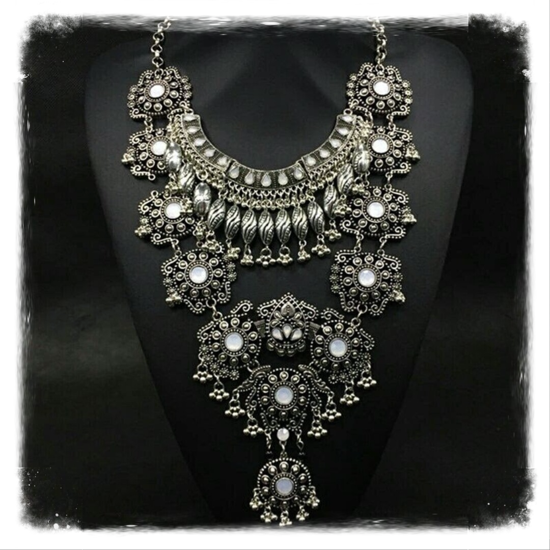 MzSucc3zz  Boho Big Chunky Fashion Vintage Big Statement Necklace Set