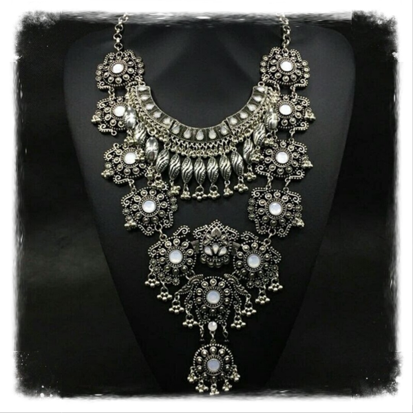 MzSucc3zz  Boho Tiered Statement Bib Necklace Set