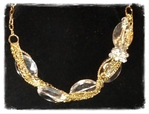 MzSucc3zz Multi- Strands Layered Chain w Crystal Pendant Statement Necklace