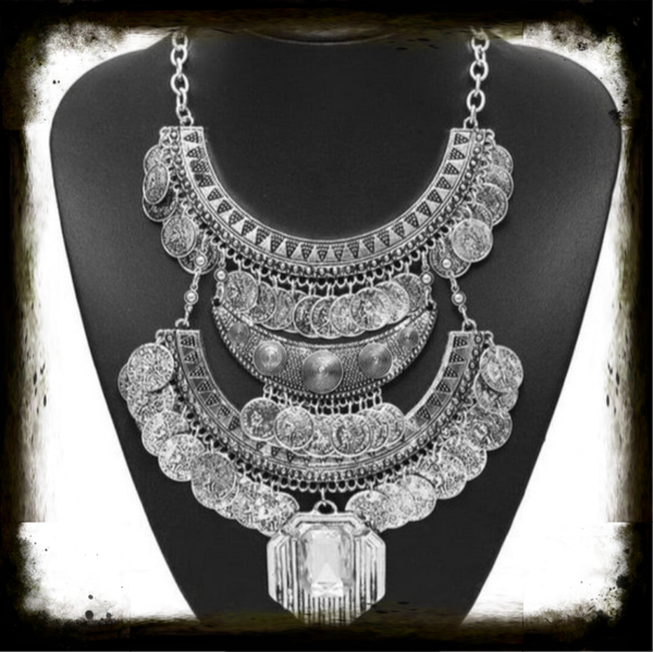 MzSucc3zz Women's Boho Ethnic Statement Big Choker Necklace Gypsy