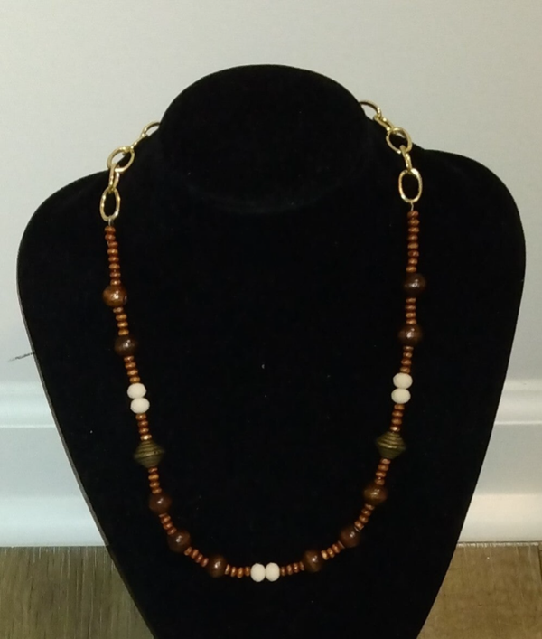 MzSucc3zz Ladies Bohemian Beaded Necklace/ Mixes Color Brown Beaded  Beads Necklace
