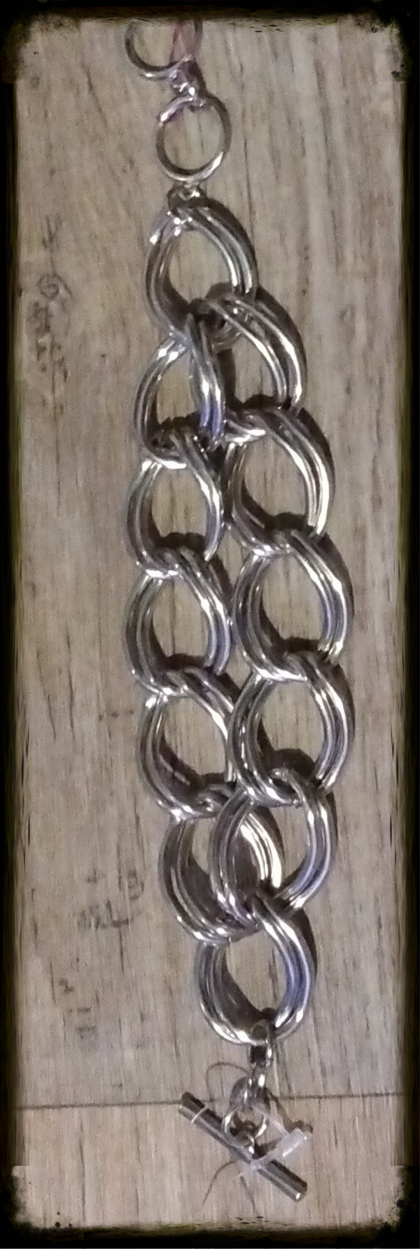 MzSucc3zz Chunky Toggle Silver Circle Link Bracelet