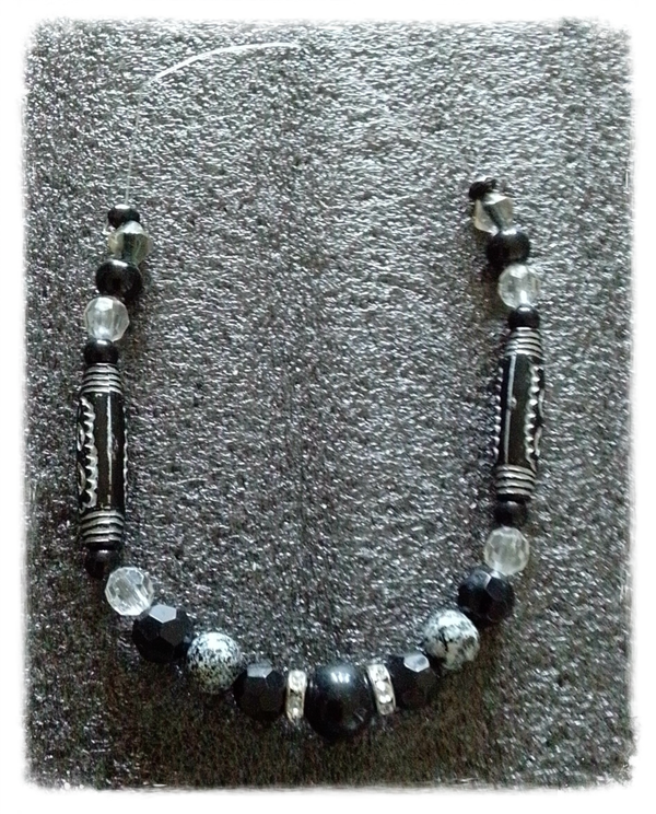 MzSucc3zz Bohemian Black Obsidian Statement Necklace
