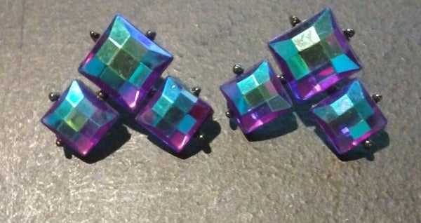 MzSucc3zz Women Multi-Colored Blue, Purple, Green, Stones Sparkle Earrings