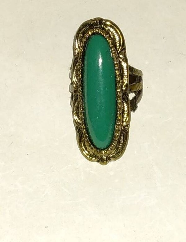 MzSucc3zz  Ladies Turquoise Gemstone Engraved Textured Ring