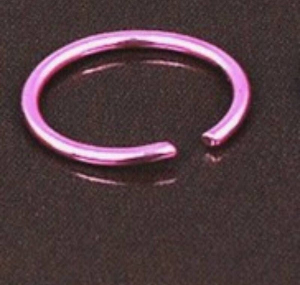 MzSucc3zz Unisex Tiny Hoop Nose Studs Rings + Multi-Colored C Type Color Stainless Steel Nose Septum