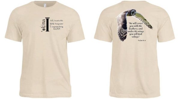 'okina I w/ Psalm 119:4 and Hawaiian owl (pueo) on the back