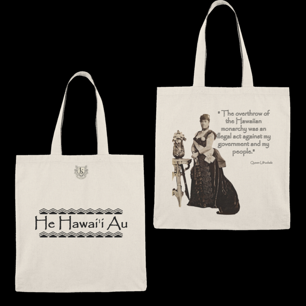 Queen Lili'uokalani Large Canvas Bag (15" x 17")