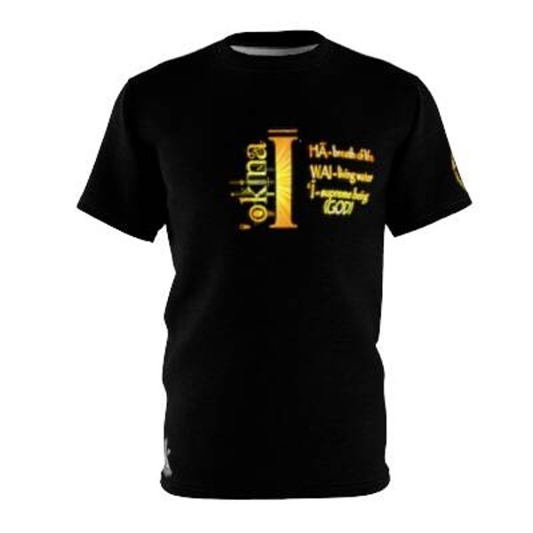 'okina 'I (sunburst font) on black premium shirt