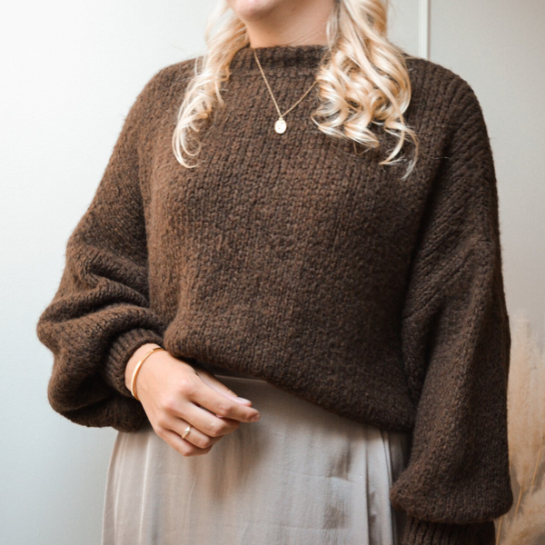 Gebreide trui bruin